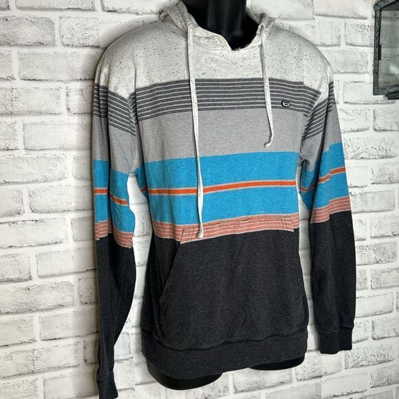 Billabong Striped Long Sleeve Hoodie Shirt Top Size Small Surfer Beach - Picture 2 of 6